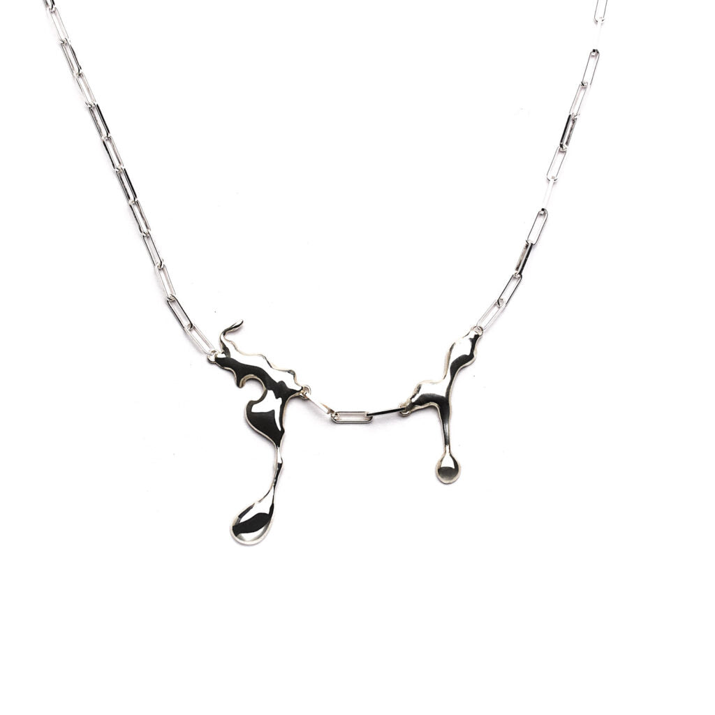 Twin drop necklace