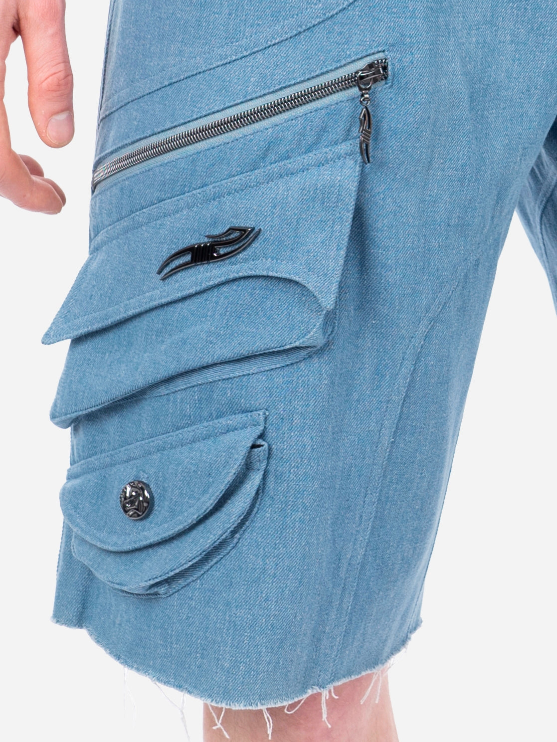 Denim Cargo Shorts Blue
