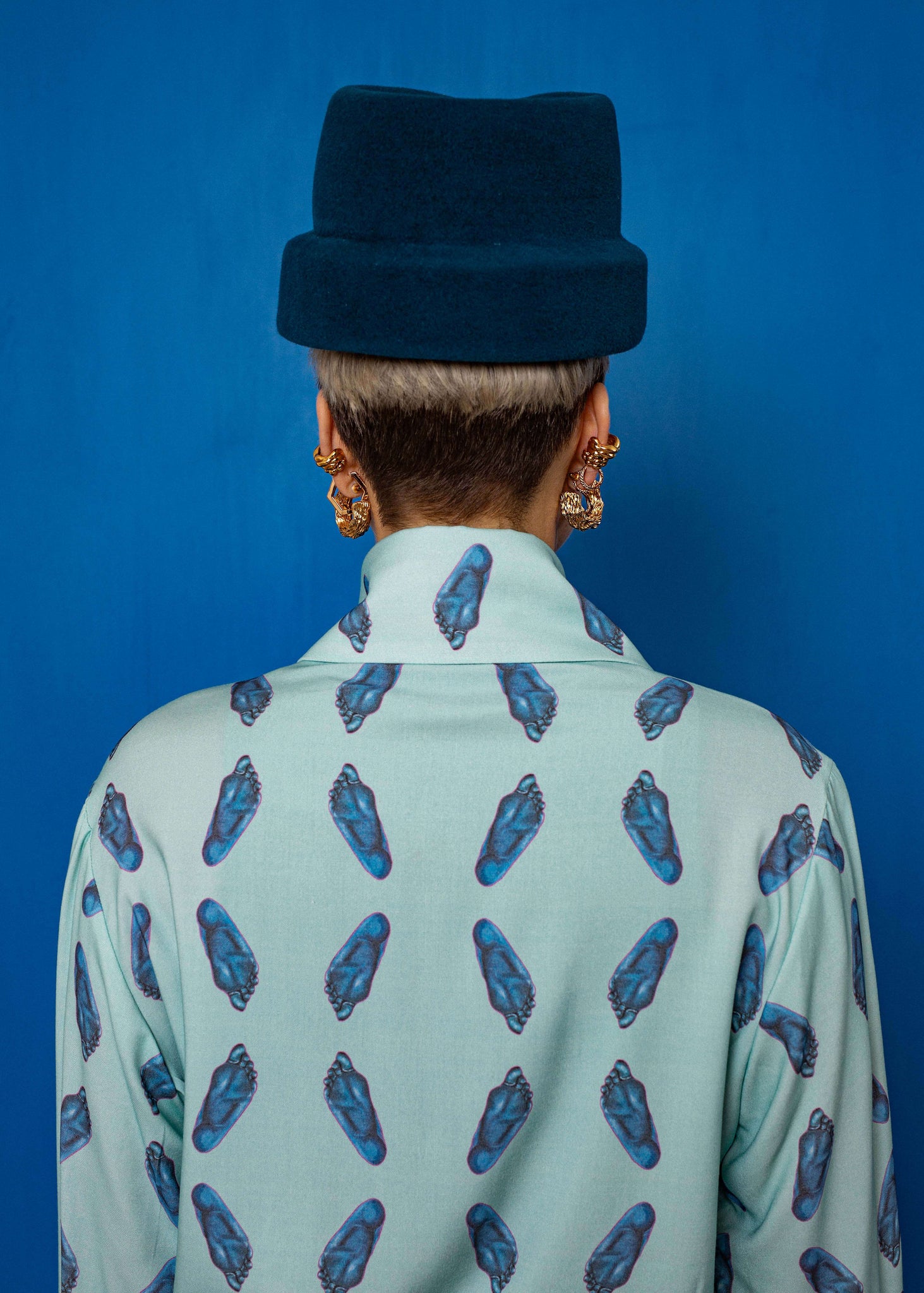 Blue Feet Statement Shirt