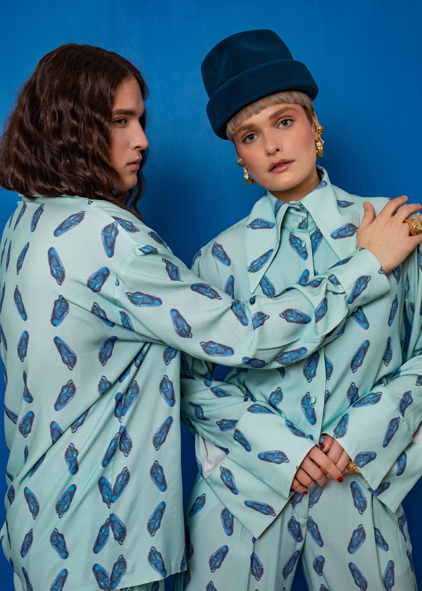 Blue Feet Statement Shirt