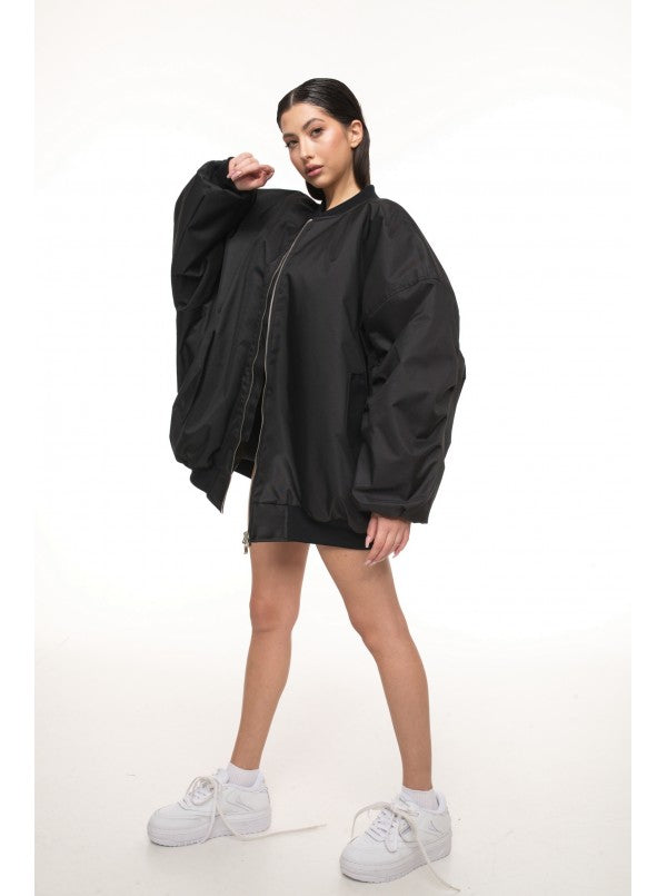 Bomber oversize black jacket