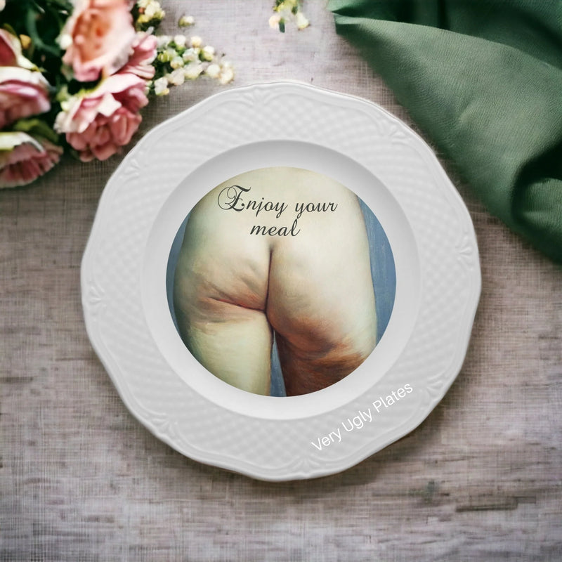 Butt dishwasher and microwave safe dessert plate