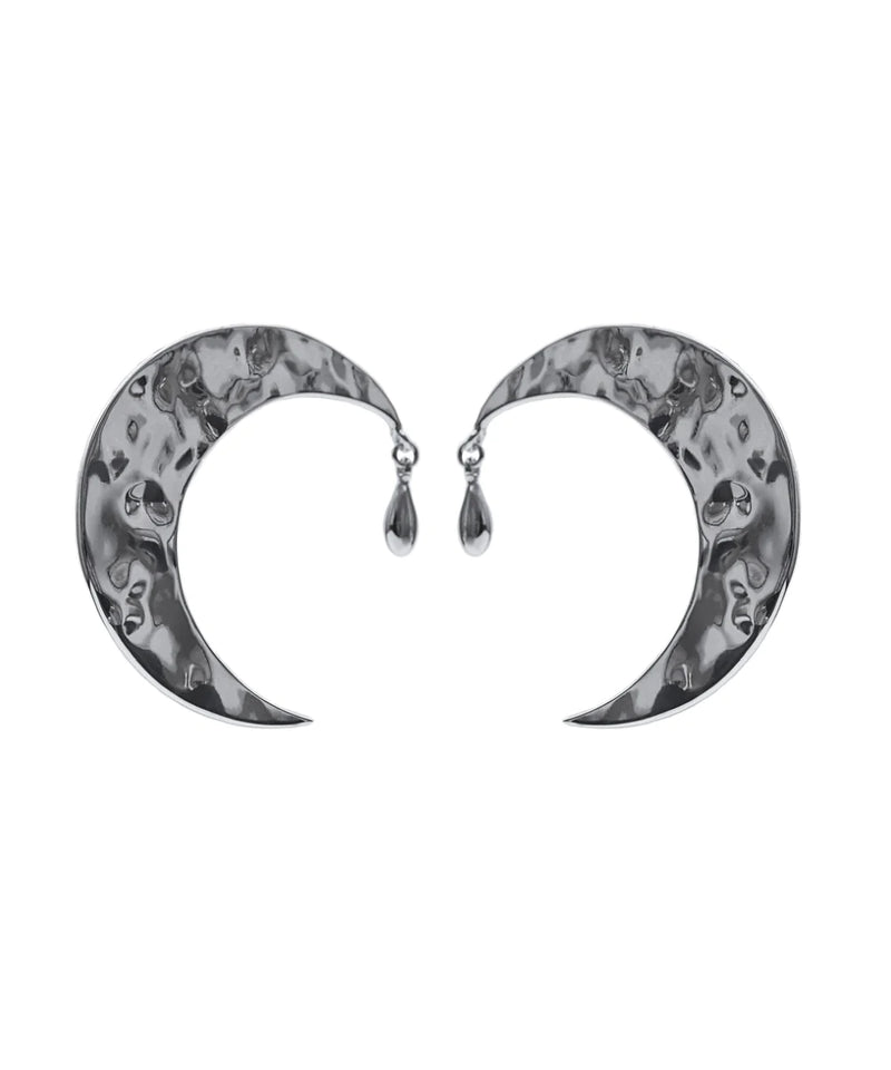 Crescent Moon with tear earrings