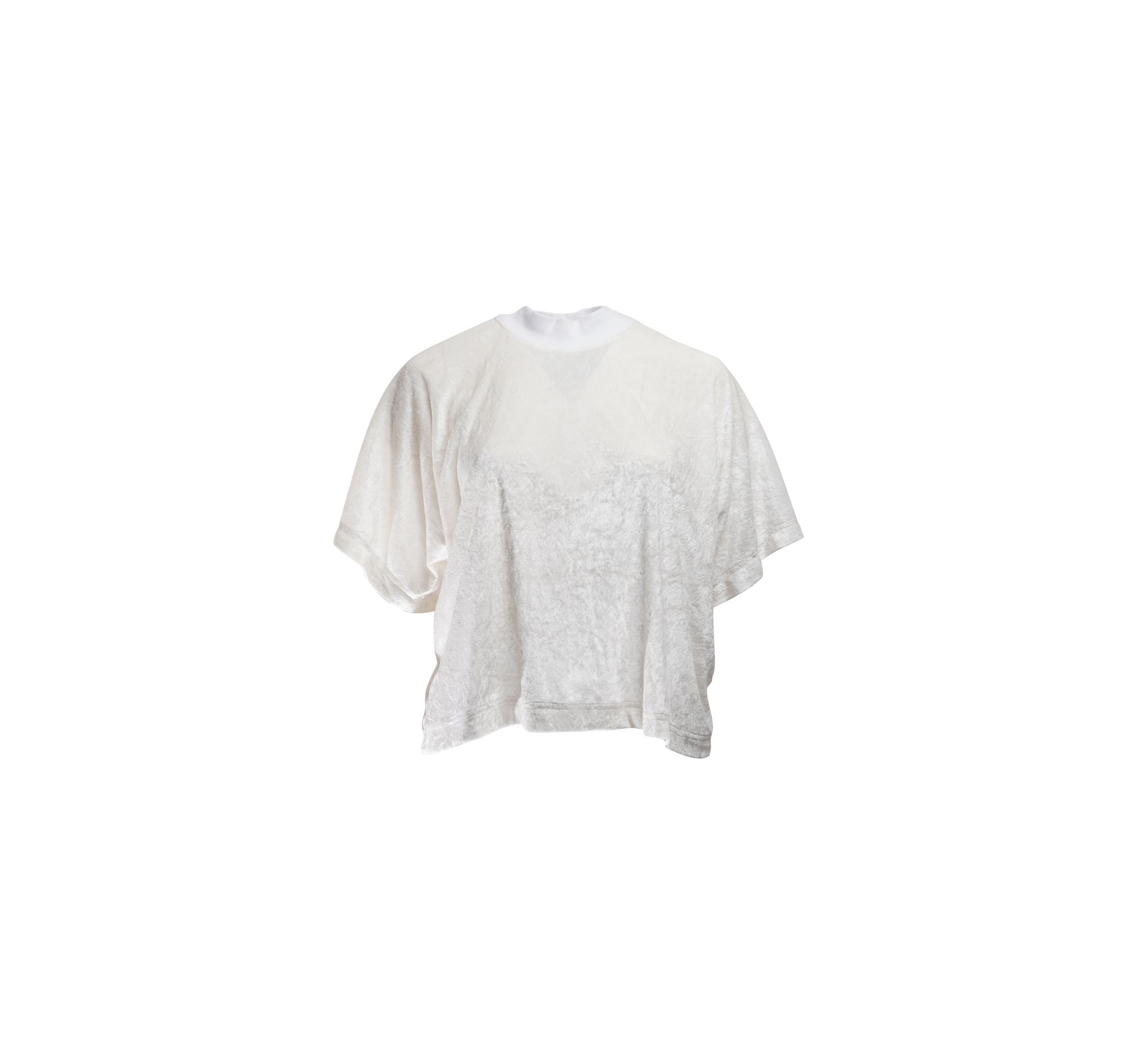 T-shirt lace white velvet