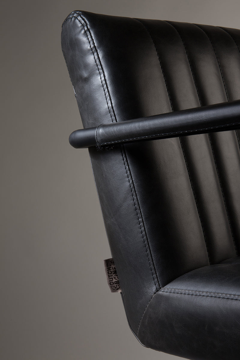 Stitched armchair Black